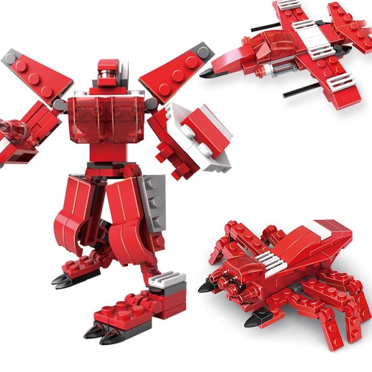 MURAH MERIAH.. Transformer Mainan Balok Edukasi Karakter Kartun Mainan Balok DIY 3D Puzzle Brick Min