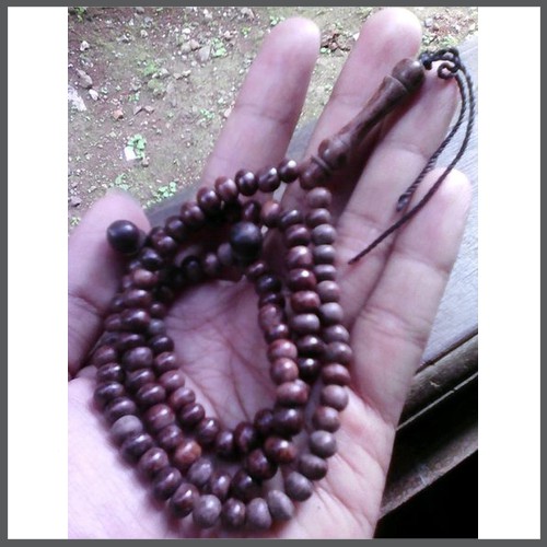 Tasbih Galih Asem Kemis Petilasan Syeh Jangkung Pati Dim Est 5mm Dengan Pembatas Kayu Setigi Wulung Indonesia