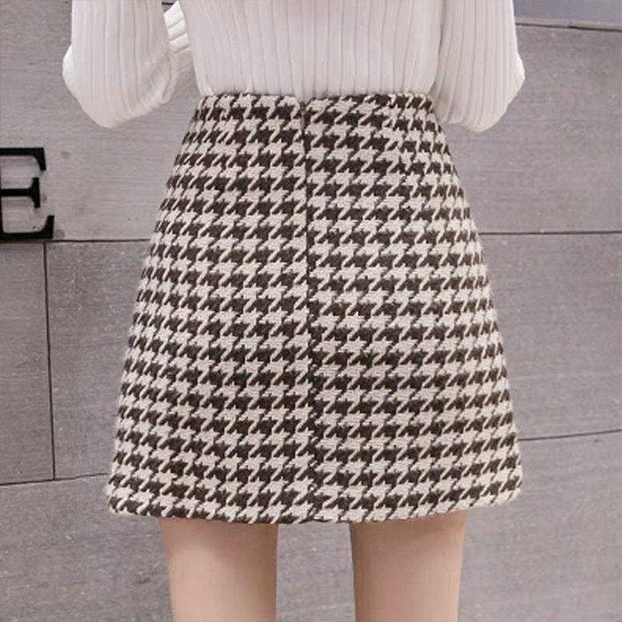 KARAKOREA 9811 Itzy Skirt/Rok Mini/Rok Pendek/Rok Pesta/Rok houndstooth/Rok Korea Skirt