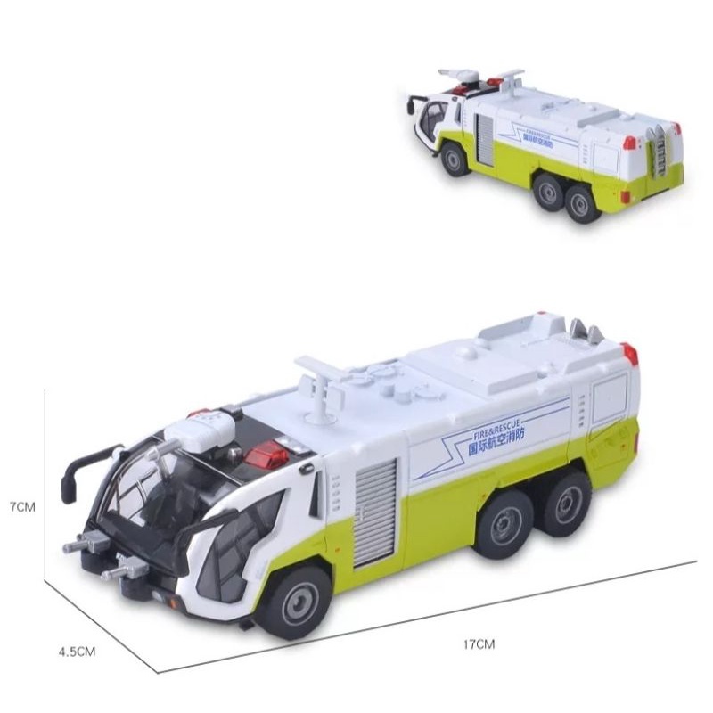 Miniatur Alat Berat KDW Airfield Water Cannon Diecast Kaidiwei Skala 1:50