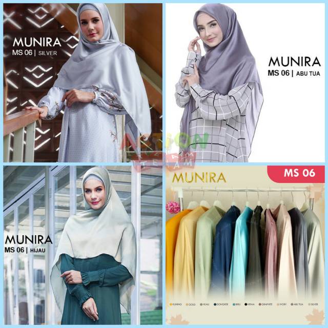 Jilbab segiempat instan syari kondangan bahan silk lembut halus munira ms06 biru