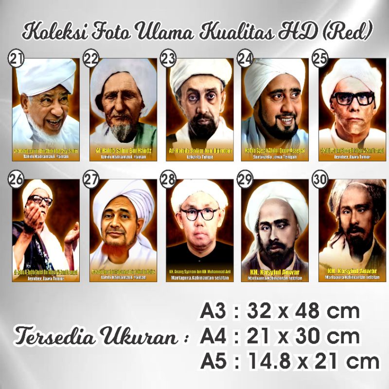 COD/BAYAR DITEMPAT POSTER FOTO ULAMA/HABAIB KUALITAS HD