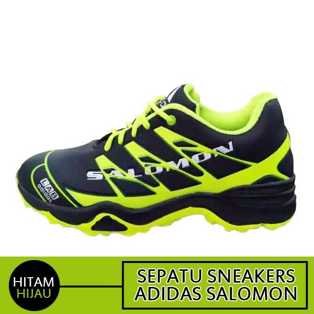 Sepatu sneakers adidas salomon label vietnam hitam hijau