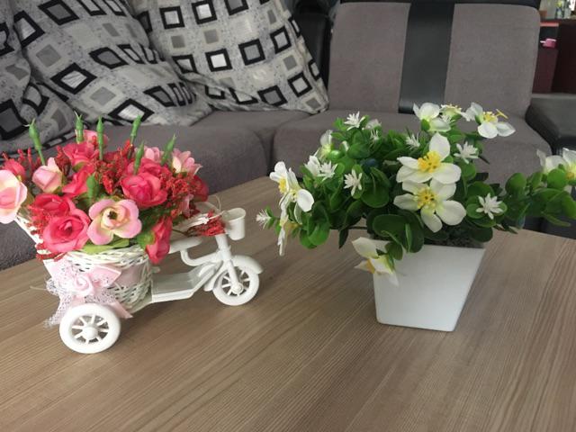 Set Bunga Plastik Ekaliptus Denga Vas Melamin