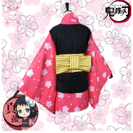 【QTakasi】COSTUM COSPLAY MAKOMO KIMETSU NO YAIBA KIMETSU NO YAIBA YUKATA KIMONO