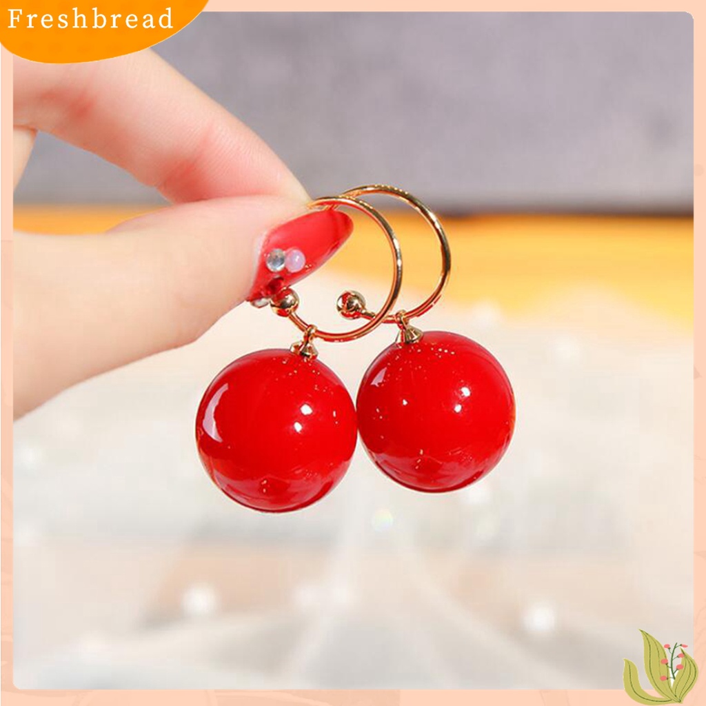 Terlaris Women Fashion C-shape Faux Pearl Dangle Pendant Ear Stud Earring Jewelry Gift