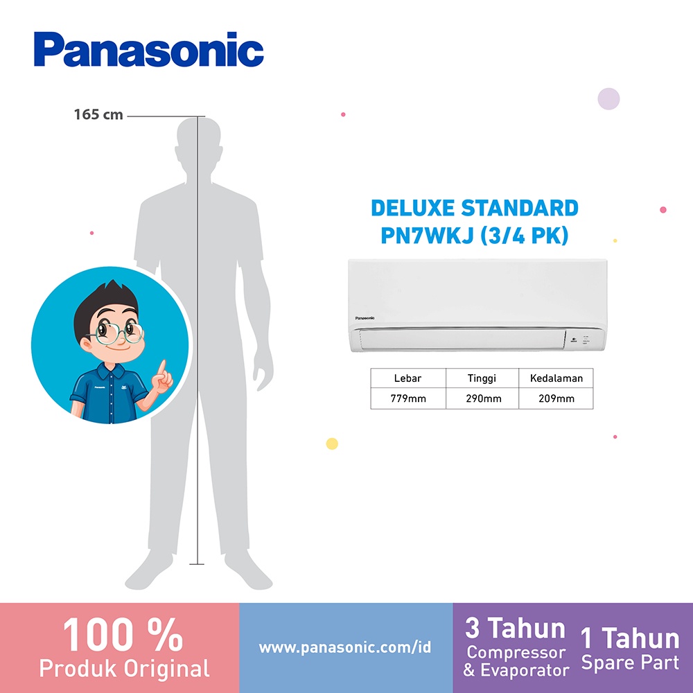 Panasonic CS/CU-PN7WKJ AC 2 in 1 [AC + Air Purifier] Low Voltage + Nanoe-X [0.75 PK]