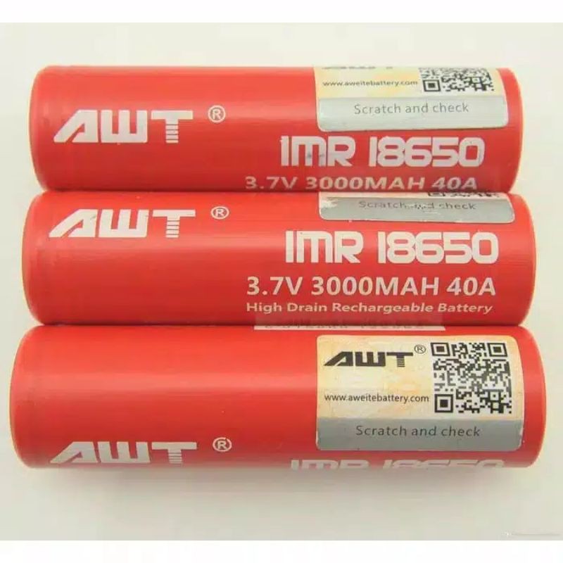 Termurah baterai, baterry awt black 18650 kapasitas 3400mAh