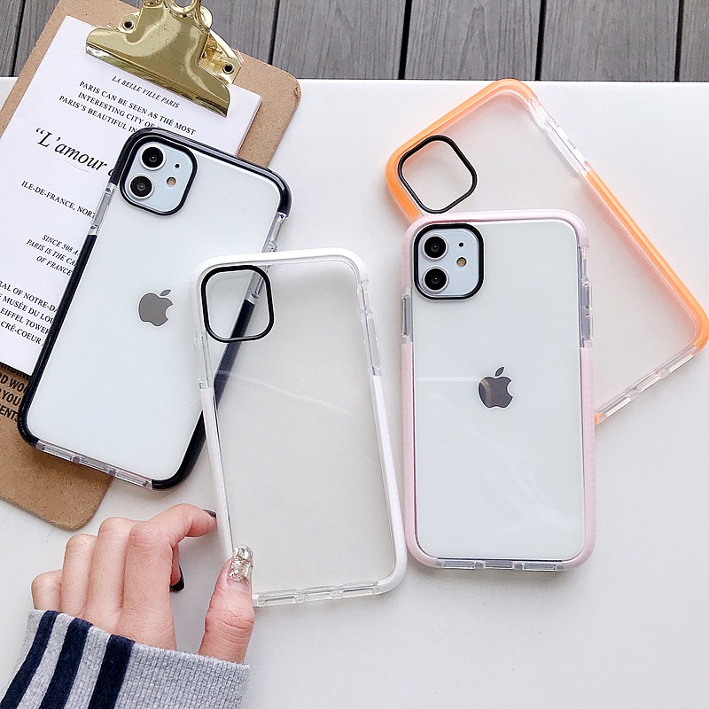 Casing Soft Case Silikon Transparan Warna Polos Untuk Iphone 12 / 12pro / Mini12 / 11 Pro Max / X / Xs Max / 7 / 8 +