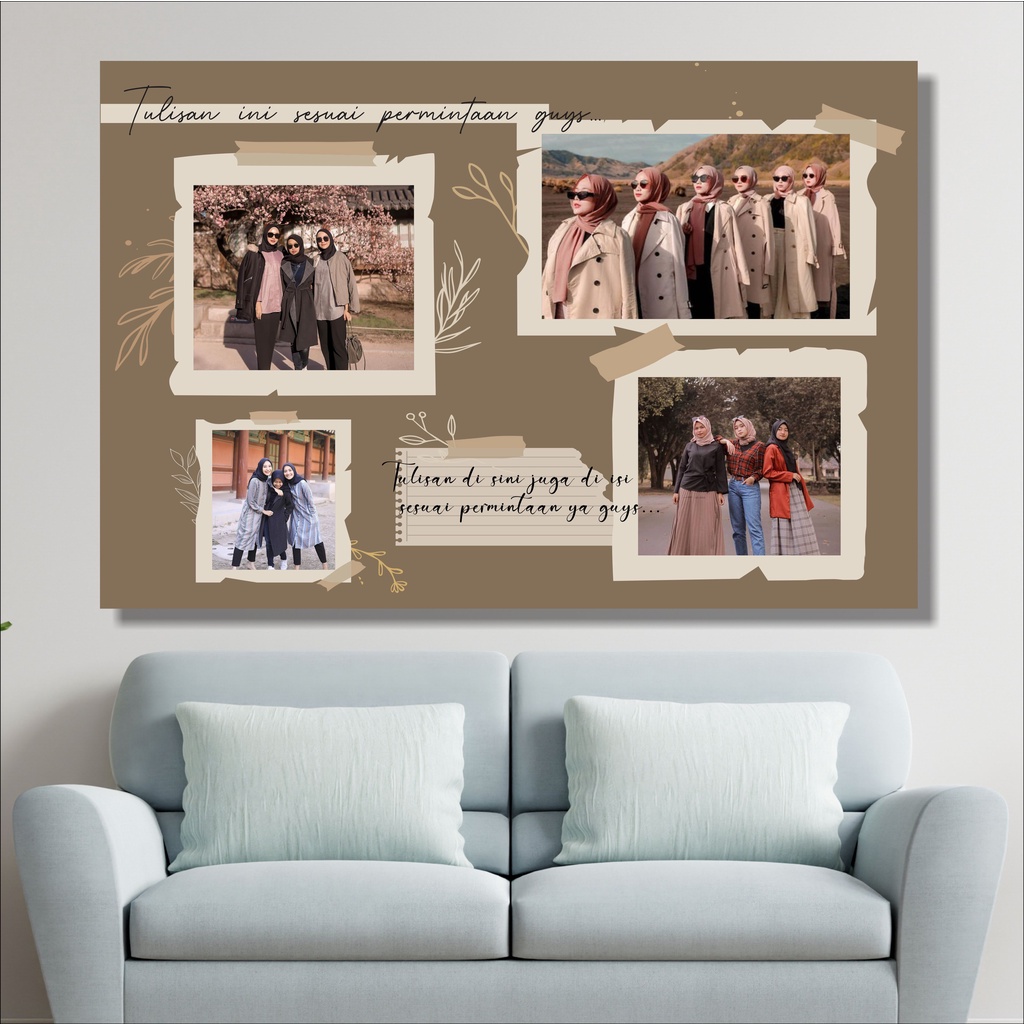 Cetak foto kolase dan bingkai aesthetic pajangan dinding custom foto