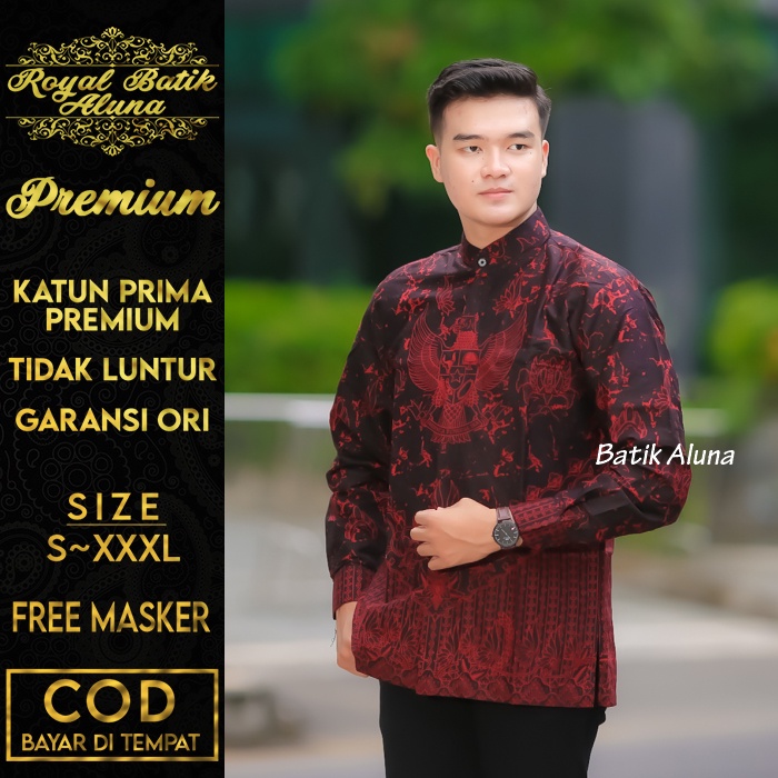 Baju Koko Pria Lengan Panjang Batik Baju Muslim Lebaran Motif Resmi Casual Formal Santai Original Pr