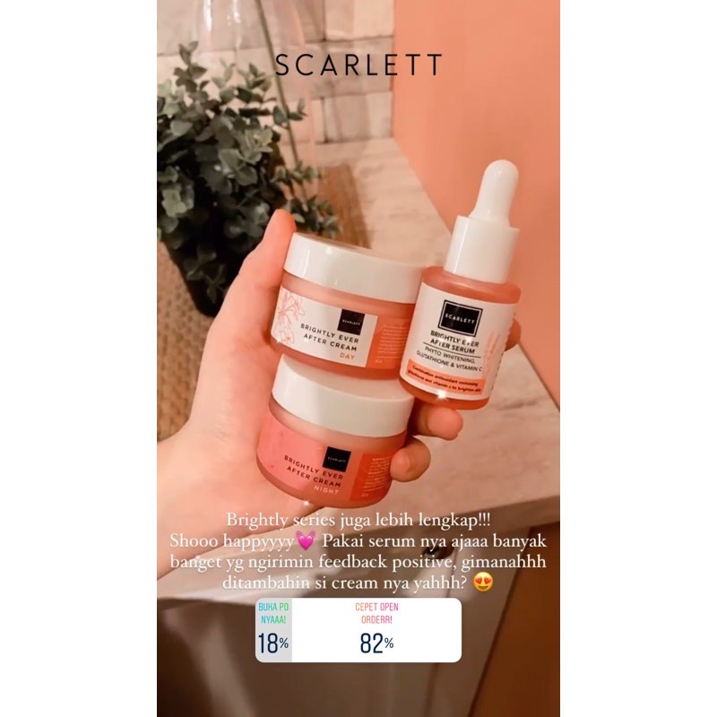 [COD] Paket 3in1 Scarlett Whitening Brightly Ever Ater Facial Care Mencerahkan Wajah dengan Vit C