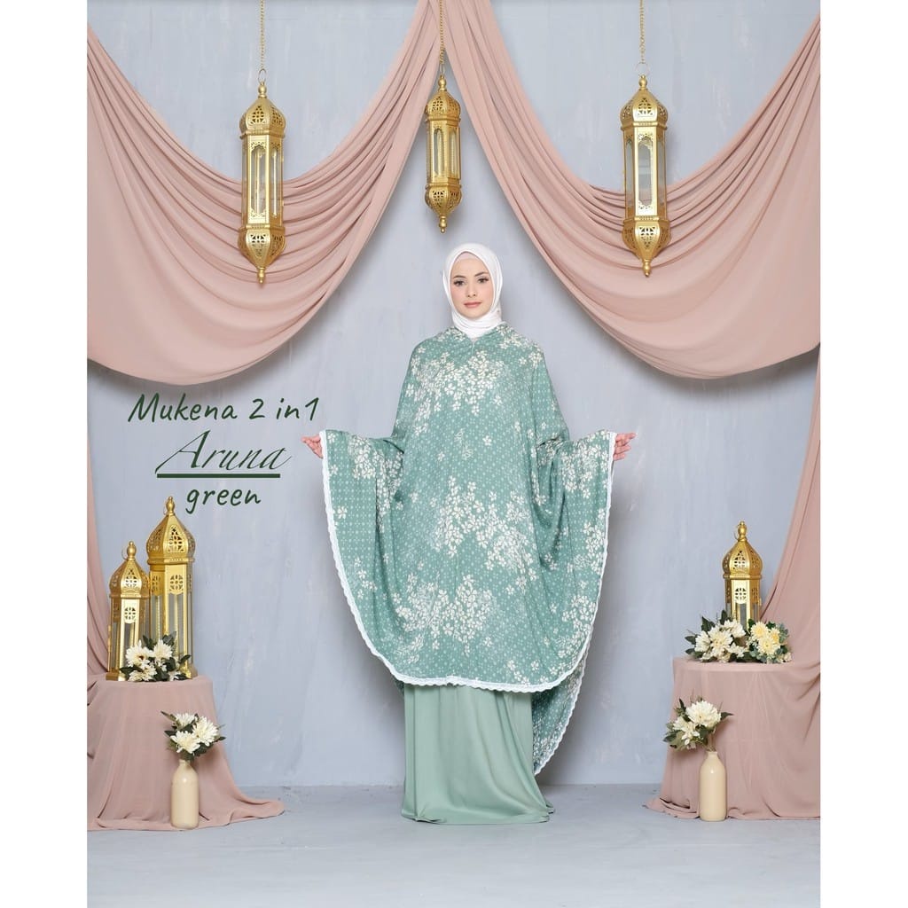 MUKENA DEWASA RAYON BALI 2IN1 ARUNA MELANI RESLETING 2IN1 JUMBO MUKENA WANITA DEWASA