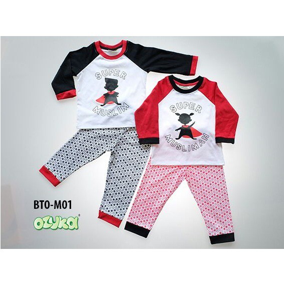 OZUKA BABY SET/ SETELAN PIYAMA PANJANG - SUPER MUSLIM Kode: BTO-M01