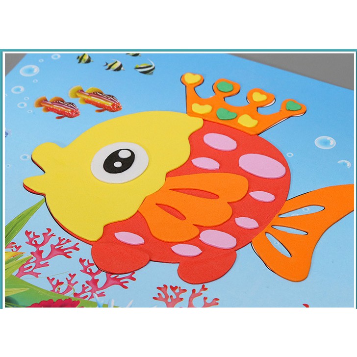 BIG DIY EVA Mainan Anak Puzzle STIKER EVA FOAM 3D DIY / Sticker Busa Perekat Animal Edukasi Anak