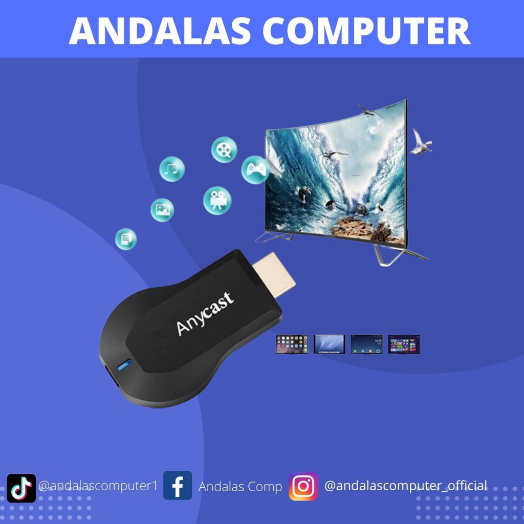 DONGLE HDMI M9 PLUS AIRPLAY WIFI DISPLAY MIRACAST TV DONGLE HDMI - Hitam