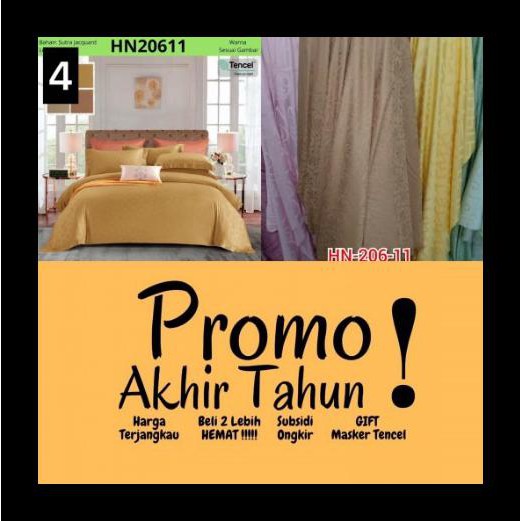 Stok Baru Bed Cover Set King Koil Serat Bambu Super Premium Sprei 180X200 Lembut Termurah