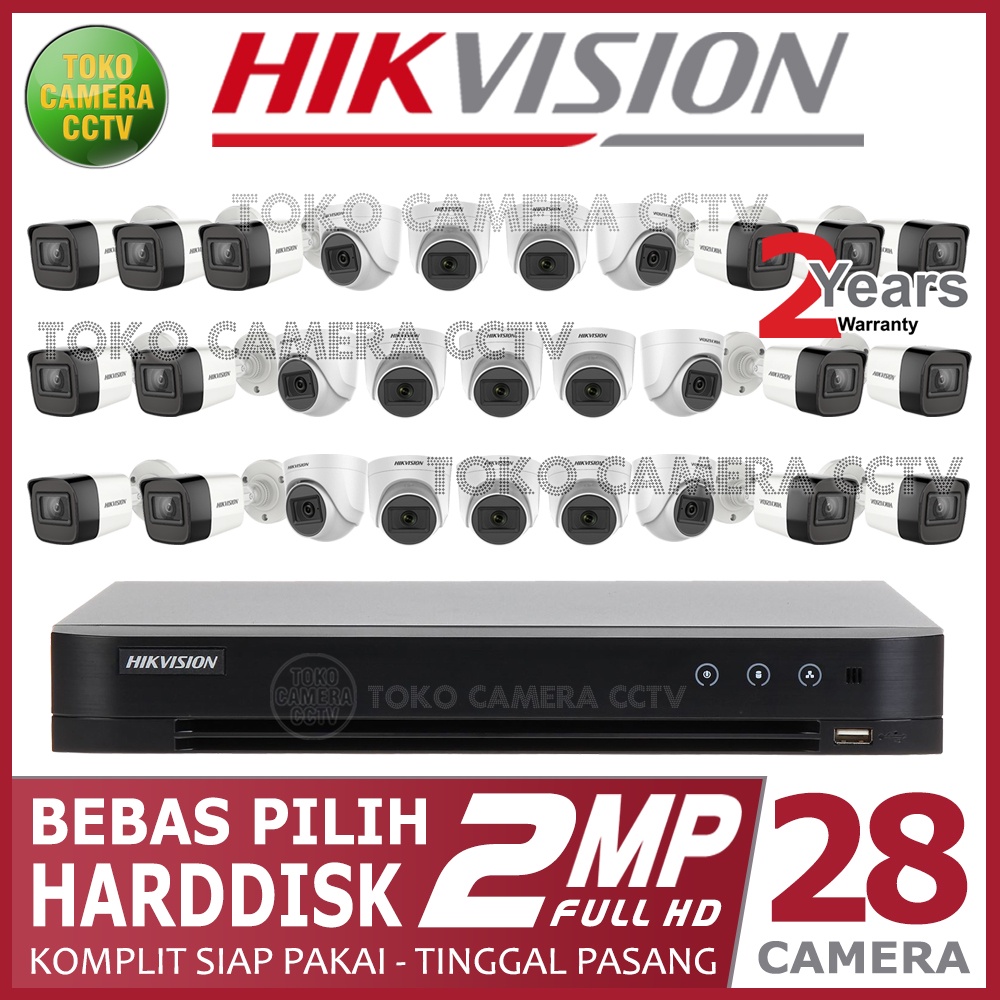 PAKET CCTV HIKVISION 2MP 32 CHANNEL 28 KAMERA