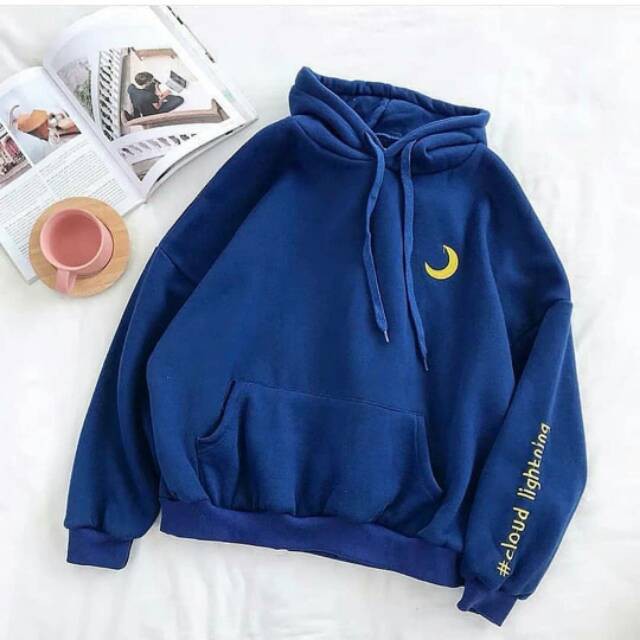 Sweater Hoodie Wanita Cloud Sweater Fleece Model Korea Hangat-2
