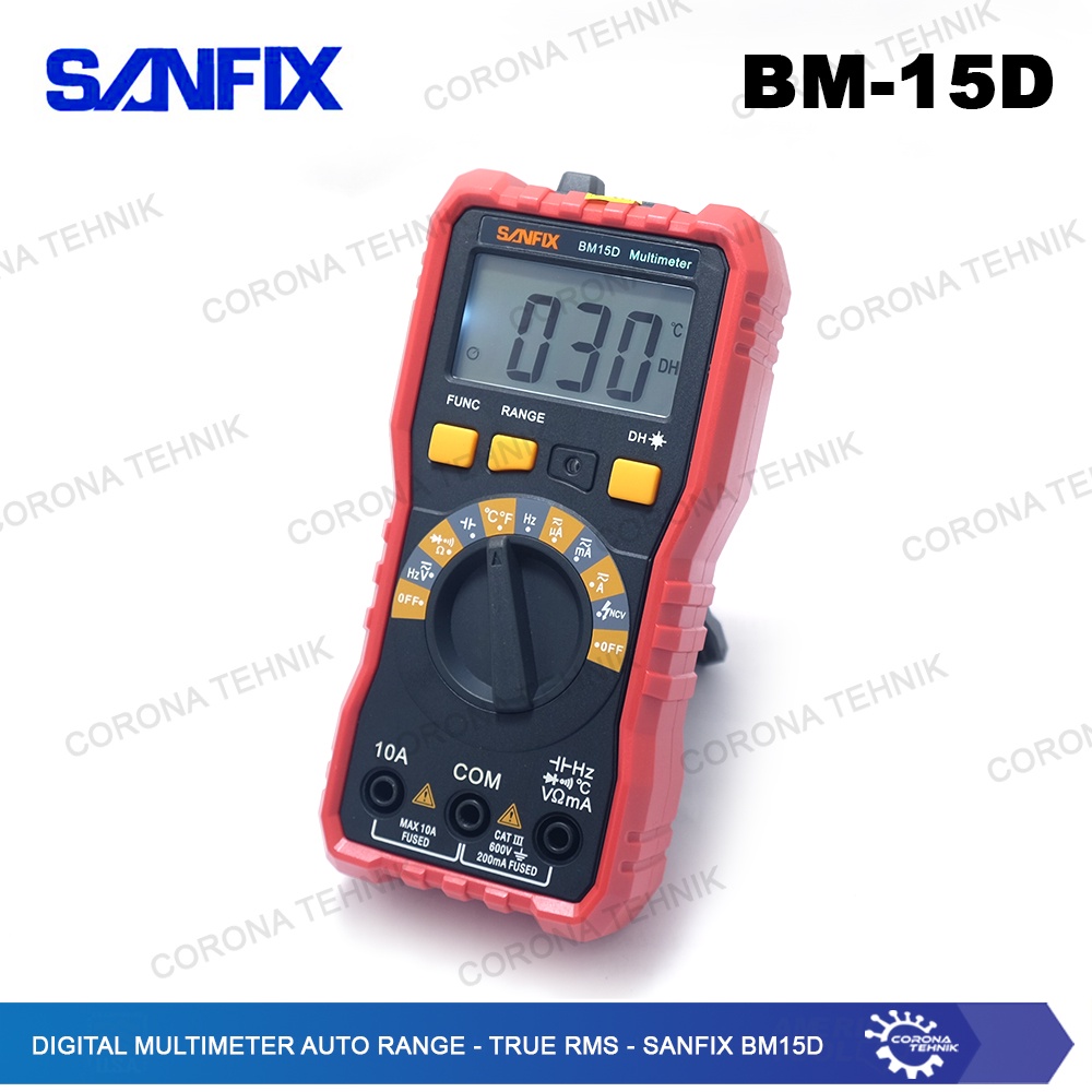 Sanfix BM15D - Digital Multimeter Auto Range + Thermometer - True RMS