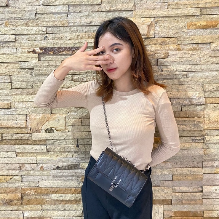 Tas Selempang Kulit Wanita Korea Tas Kulit Import Yumi Bag