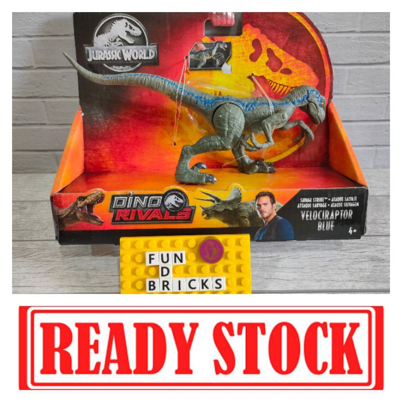 Mattel Jurassic World Dino Rivals Velociraptor Blue Slash