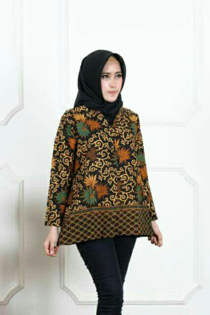 Batik Wanita Pari Crem S/xxl Atasan Batik Modern Pekalongan