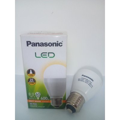 Lampu Panasonic LED Bohlam 8 W Watt 8W 8Watt Kuning Soft Warm White