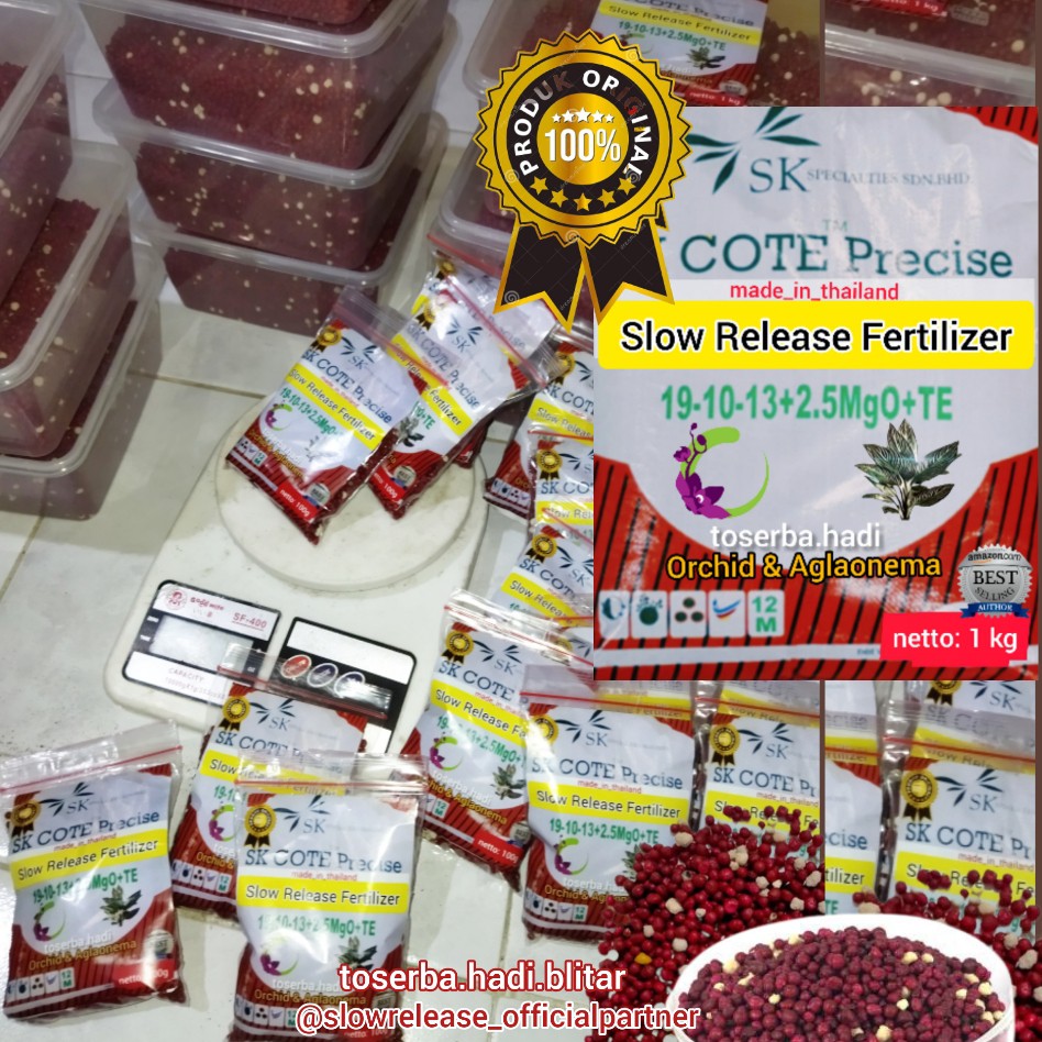pupuk SR merah 1kg, pupuk SR 19 10 13, pupuk merah, pupuk anggrek, pupuk osmocote, slow release 1910