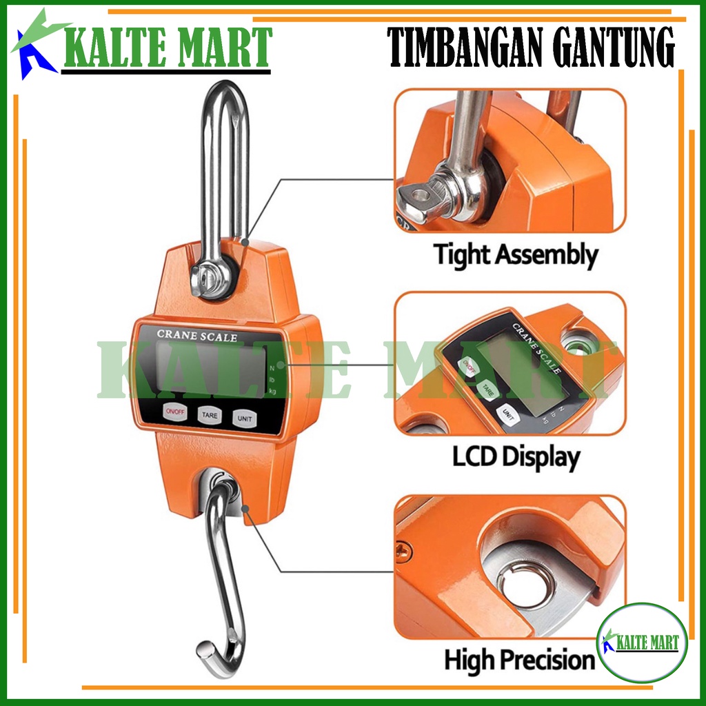 Timbangan Gantung Digital 300kg Crane Scale 300kg Timbangan 300kg Hanging Scale 300kg Timbangan ayam, Timbangan Ikan, Timbangan Perternkan, Timbangan gantung