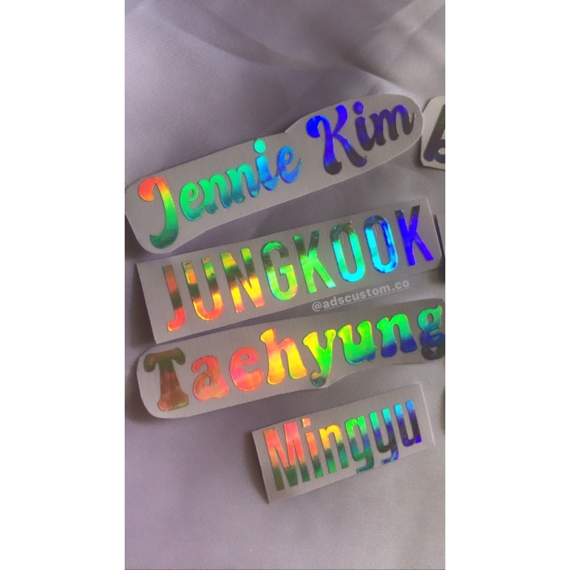 [SEHARI JADI] STICKER HOLOGRAM CUSTOM PER HURUF STICKER JAPANESE STICKER JEPANG STICKER CUSTOM