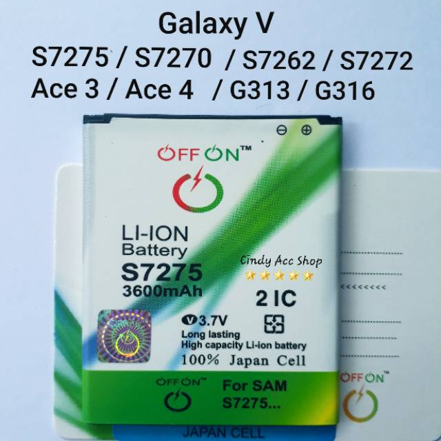 Baterai Battery Batre Samsung Galaxy V S7275 S7270 S7272 S7262 G313 G316 Doublepower B100AE