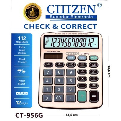 

Kakulator CITTTZEN 100% Original New Packing CT-956 12 Digit Check & Correct Caculator Larga Display