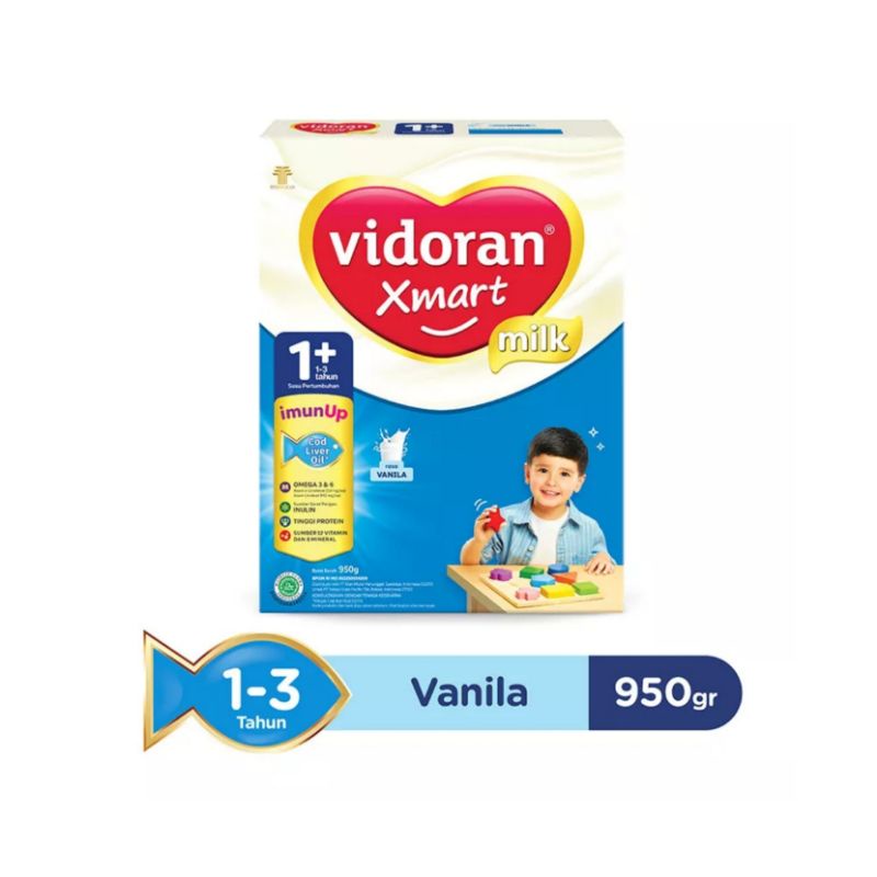 VIDORAN Xmart Milk 1+ &amp; 3+ Rasa Vanila/Madu 925gr