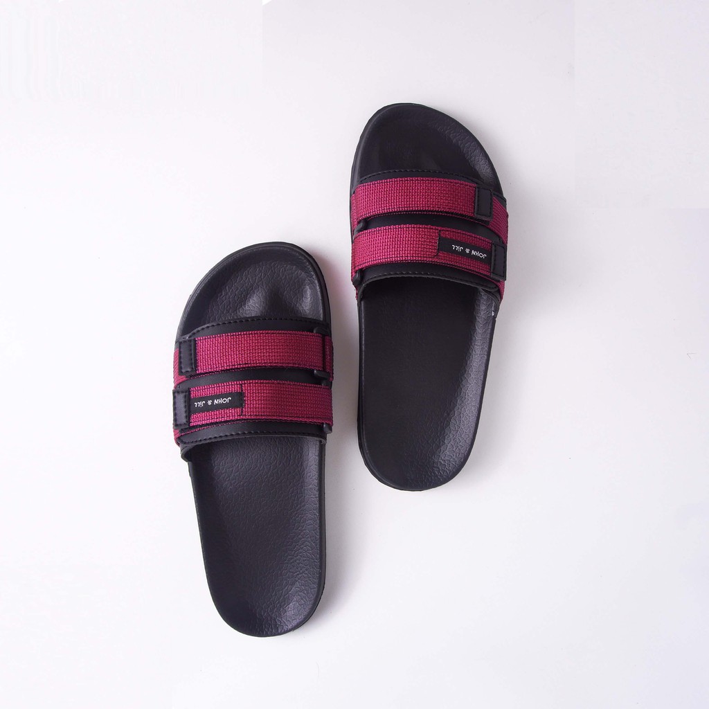 John&amp;Jill Velcra Sandal Maroon