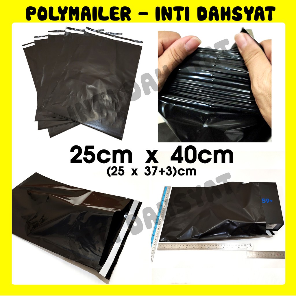 Jual Polymailer Hitam 25x40 Kantong Plastik Amplop Kemasan Onlineshop Harga Pabrik Packing 3025