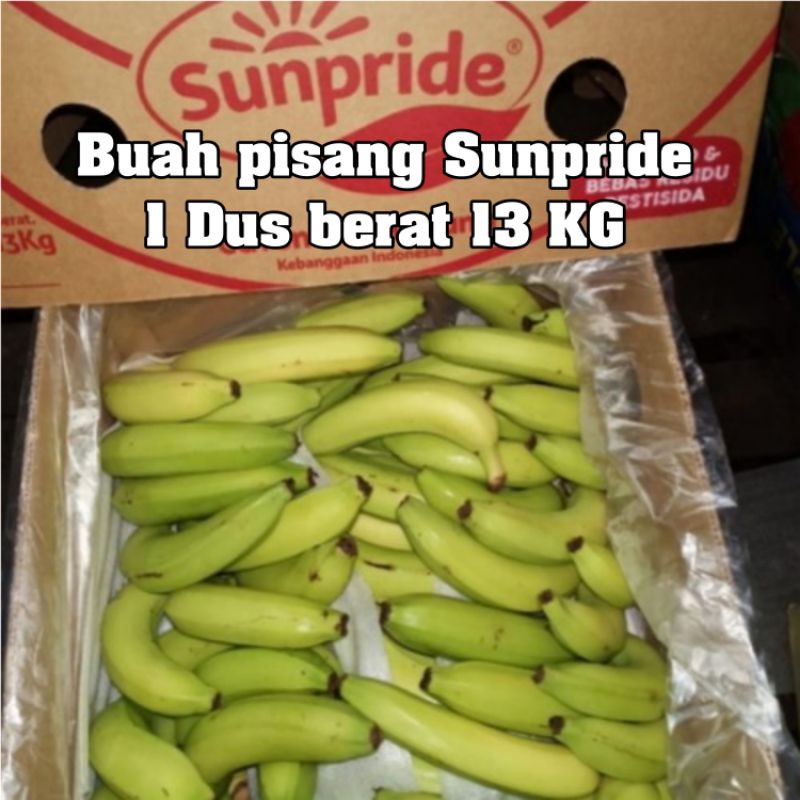 

hemat !! per 1 Dus 13 Kg pisang CAVENDISH Sunpride asli Pilihan Helai