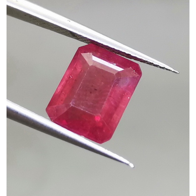 Batu Permata Ruby Asli Natural Merah Kotak Original
