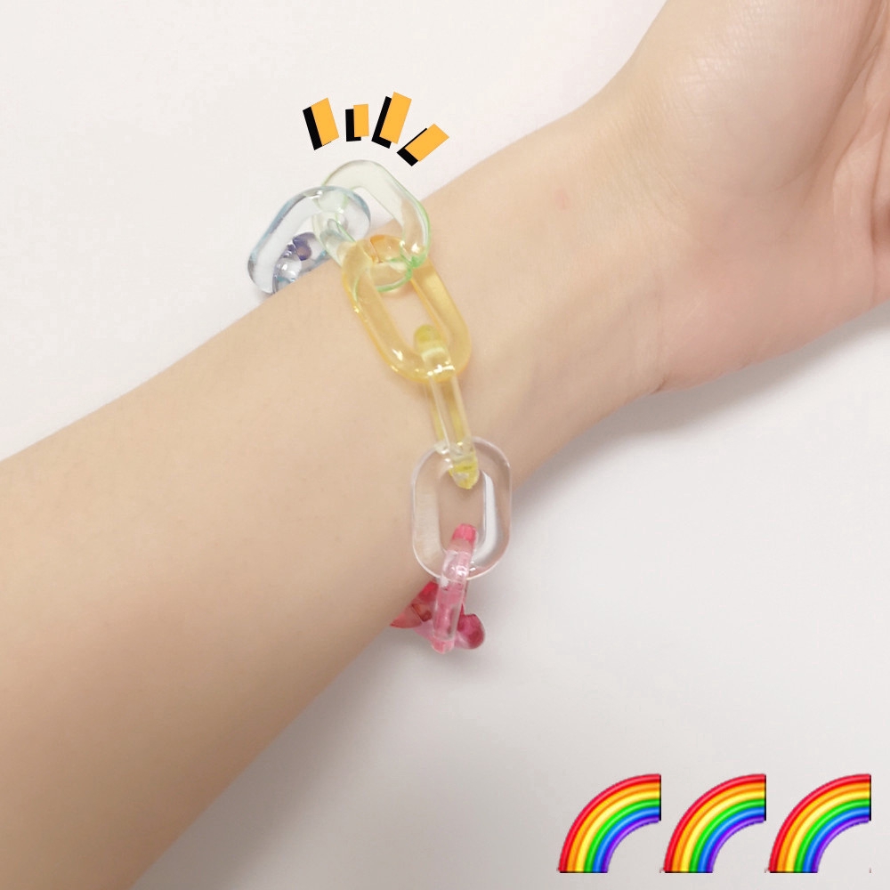 Punk Bangle Classic Hip Hop Harajuku Thick Chain Thin Double Pendant Link Round Bracelet  Jewelry