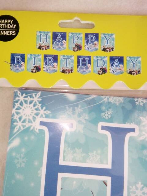 Flag banner happy birthday karakter lilo and stitch/minion/minnie/frozen