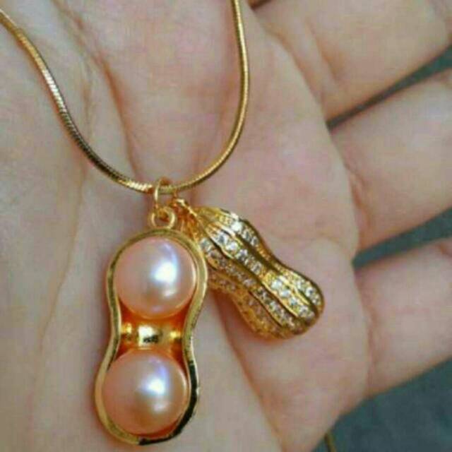 Kalung kacang mutiara asli lombok