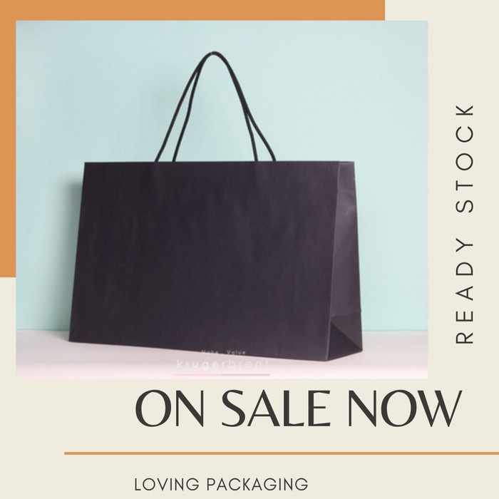 

PROMO KANTONG BESAR / PAPERBAG HITAM POLOS 43 X 13 CM PACKAGING - Hitam