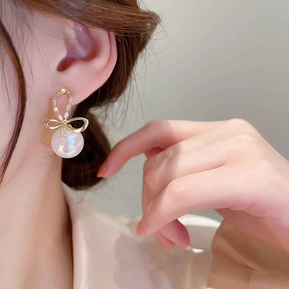 Mxbeauty Mutiara Menjuntai Anting-Anting Indah Sederhana Perempuan Berlian Gadis Aksesoris Telinga Wanita Stud Earrings