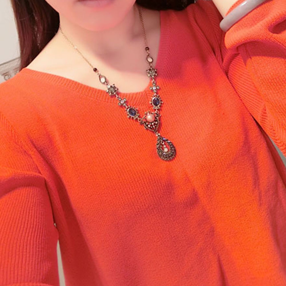 Hu Hu Hu Hu Hu Alat Bantu Pasang Kacamata♡ Kalung Statement Liontin Desain Bulan Sabittetesan Air Hias Berlian Imitasi Gaya Bohoistana Untuk Wanita