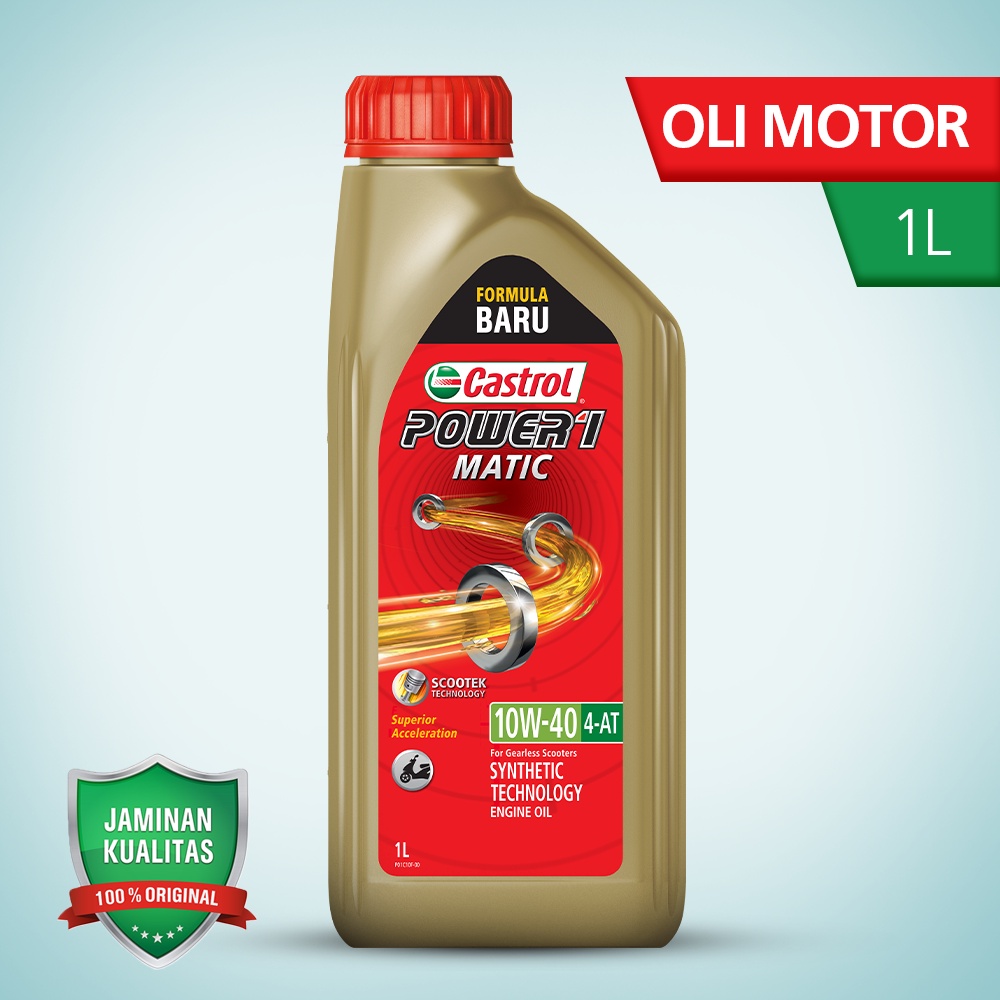 Jual Oli Mesin Motor Castrol POWER1 Matic 10W-40 Kemasan 1L | Shopee ...