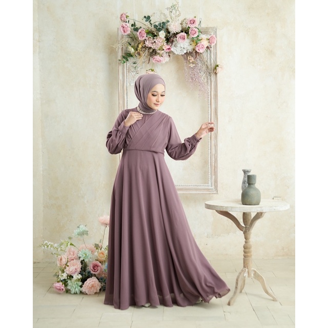 Walhijab - ELLE DRESS - dress ceruti dress cerutty babydoll dress pesta