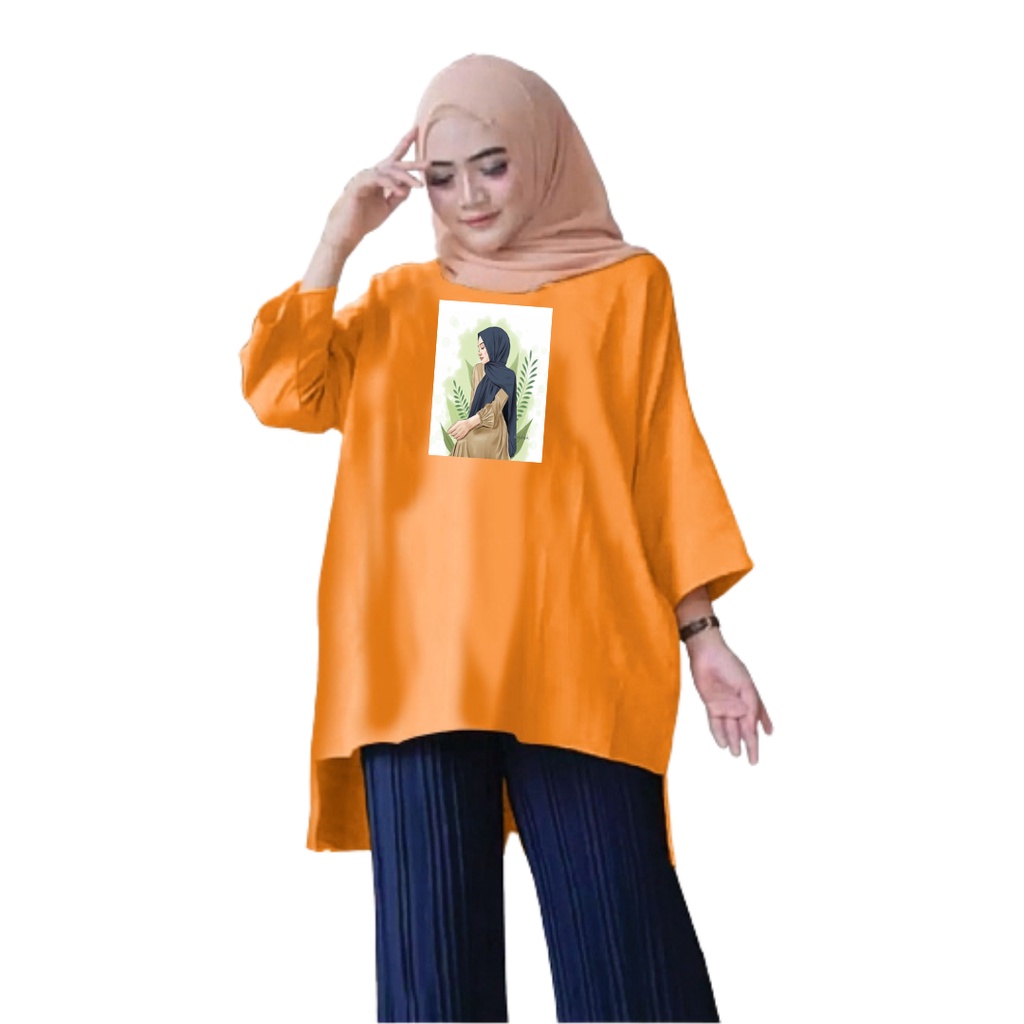 Tunik Atasan Wanita Jumbo Cewe Hijab /Baju Muslim/Blouse Jumbo