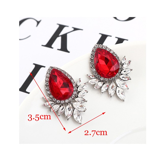 LRC Anting Tusuk Fashion Water Drop Diamond Earrings Y62698