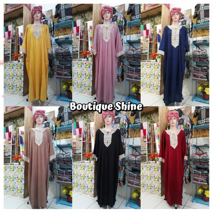 Daster Arab Jumbo Murah Lengan Panjang 3/4 - Hitam