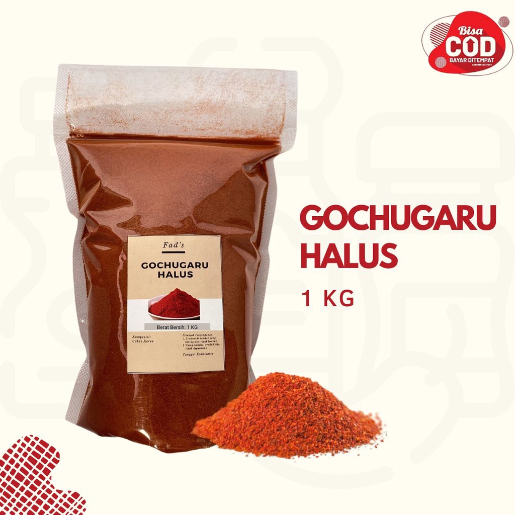 Gochugaru Asli Korea - Gochugaru Kasar 1kg - Gochugaru Halus 1kg